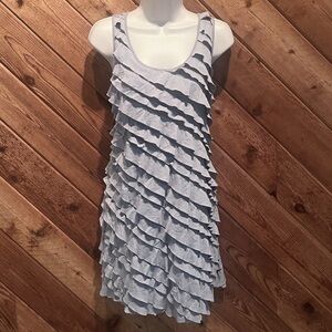 Alfani ruffle stretchy pullover sleeveless mini dress scoop neck medium